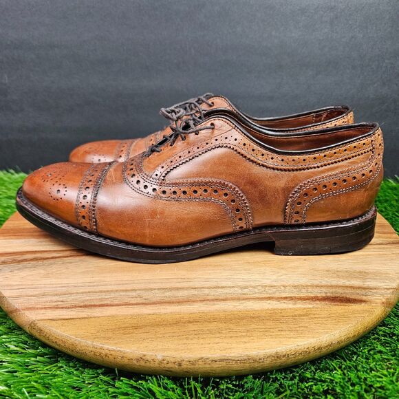 Brooks Brothers Walnut Brown Leather Medallion Cap Toe Men Size 7.5 D Lace Up main image 7